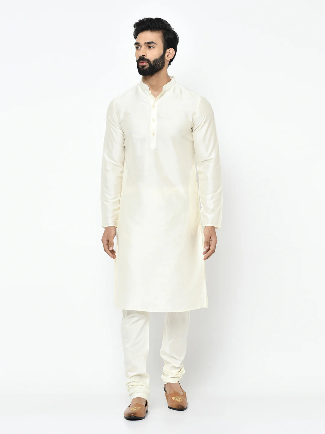 Pink Nehru Jacket Set â€“ Woven Ethnic Motifs Kurta with Cream Churidar â€“ Festive & Wedding Wear - Image 7