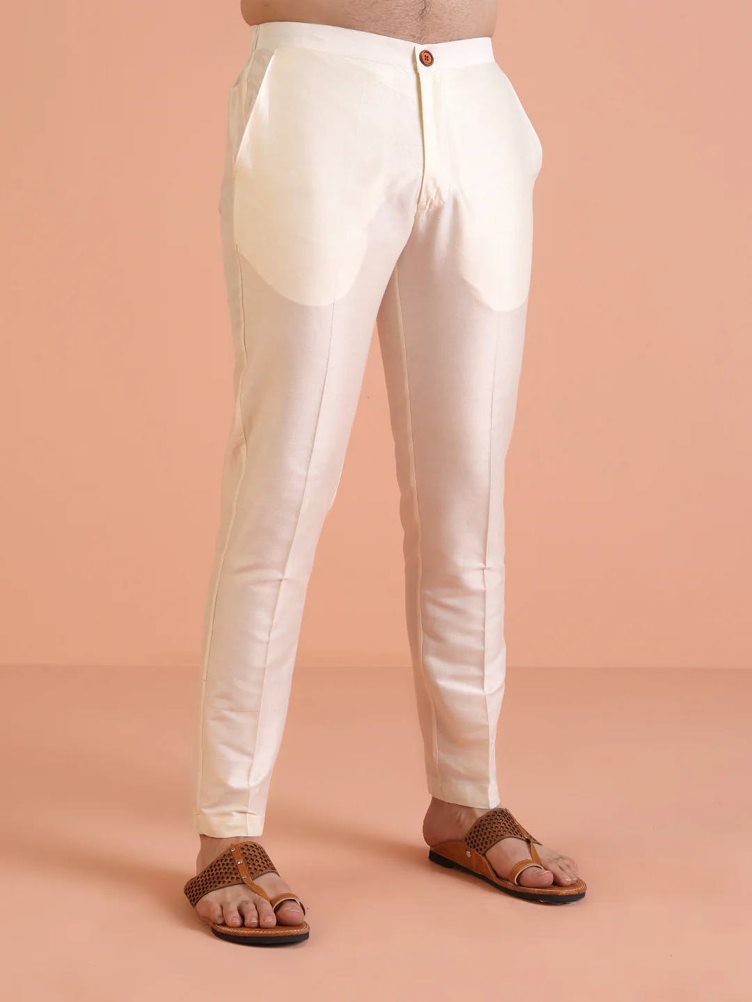 Men Onion pink Pleated Pleated Kurta Trouser Set - Image 6