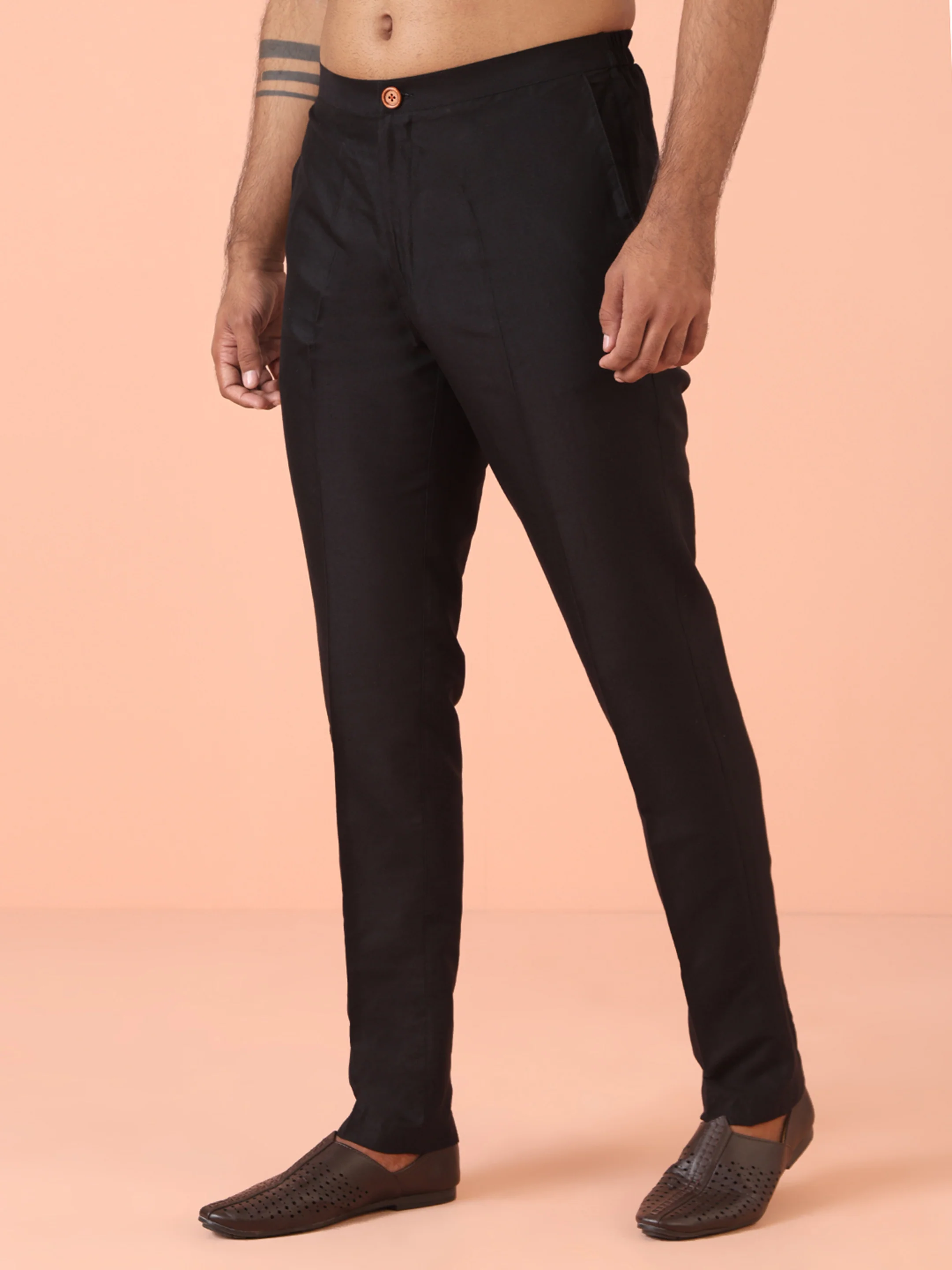 Black Embroidered Jacket Kurta Trouser Set - Image 9