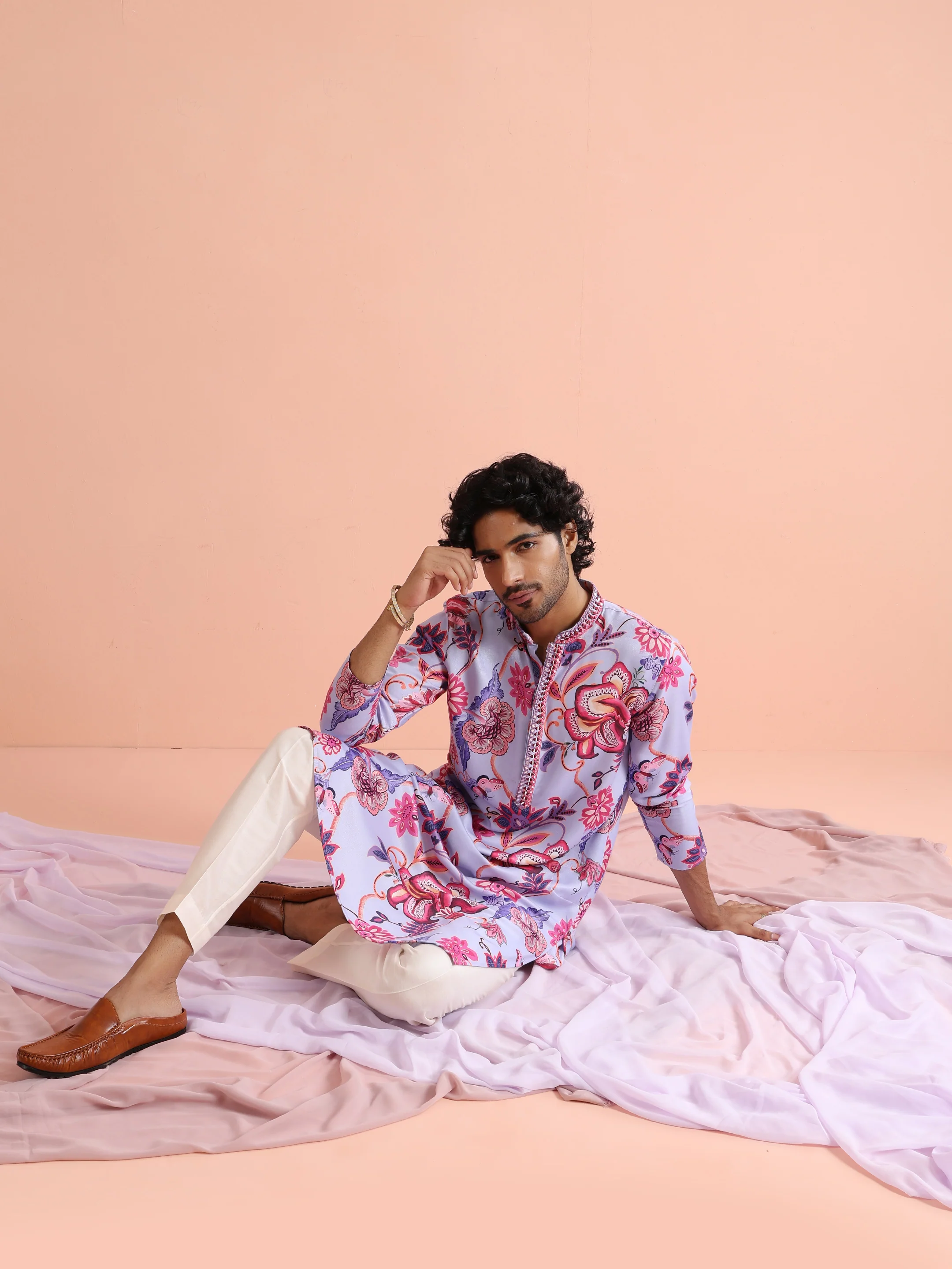 Multicolor Pashmina Kurta Trouser - Image 9